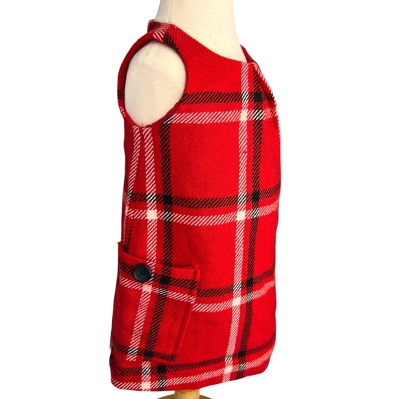 Baby Gap dress girls 12-18 Month plaid print Jumper wool blend jumper, Christmas - Picture 5 of 10